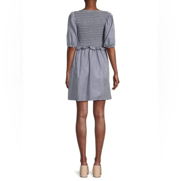 Nation LTD Striped Puff Sleeve Minidress - Size XS - Picture 2 of 7